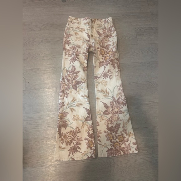 Anthropologie Jeans Womens 27 Pilcro Letterpress Floral Hi Rise Trouser Bootcut - Picture 2 of 5